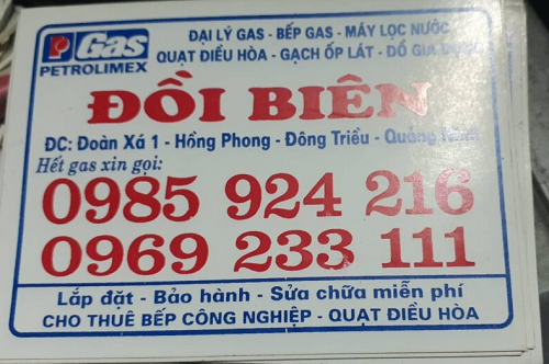 Cửa hàng gas Đồi Biên tại Quảng Ninh – 0985 924 216