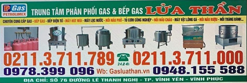 Trung tâm phân phối gas và bếp gas Lửa Thần tại Vĩnh Phúc – 0978 399 096