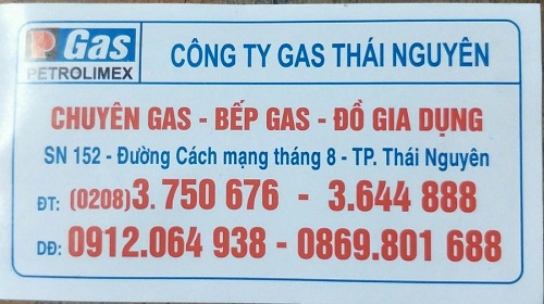 Công ty gas Thái Nguyên tại TP. Thái Nguyên – 0869 801 688